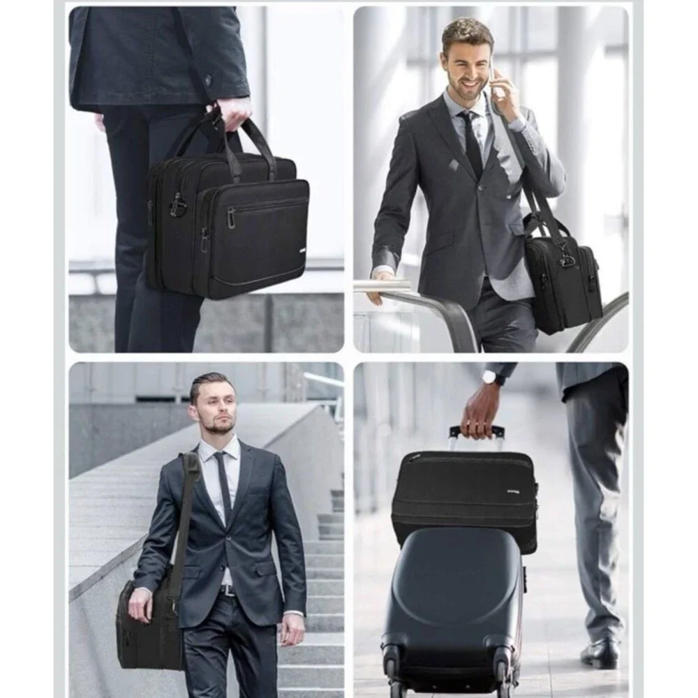 HOMIEE Laptop Bag 17.3 Inch Travel Briefcase for Men Women, Expandable Large Sho